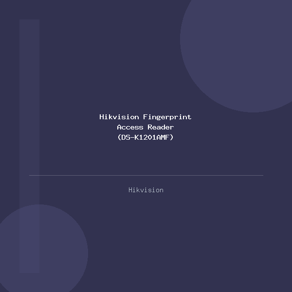 Hikvision Fingerprint Access Reader (DS-K1201AMF)